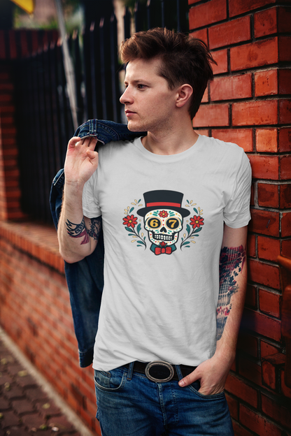 Day of the Dead Guy Graphic Tee, Unisex Softstyle Tee