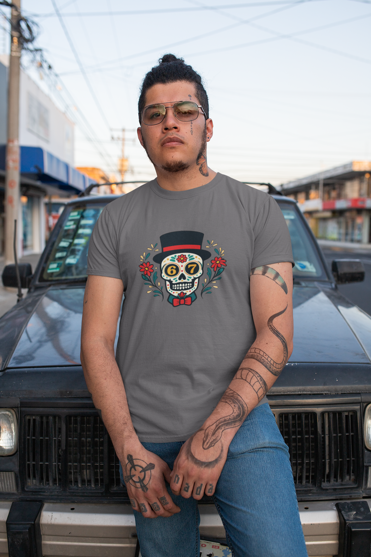 Day of the Dead Guy Graphic Tee, Unisex Softstyle Tee