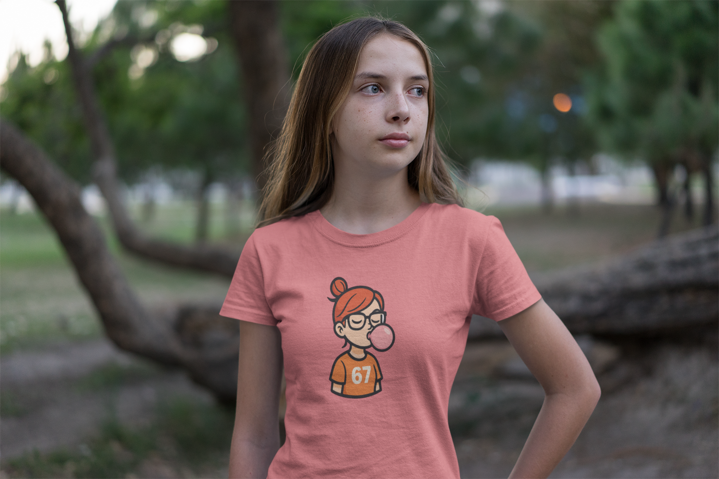 Bubble Gum Girl 67 Graphic Tee, Unisex Softstyle Tee